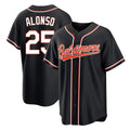 Baltimore Orioles #25 Pete Alonso Player Black HeidiMiller Out Home Game Stitched Jerseys