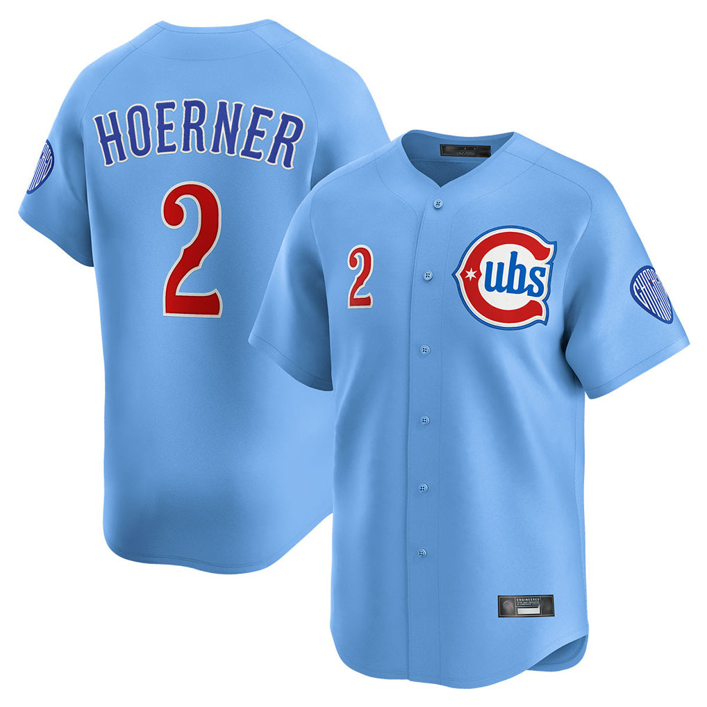 Chicago Cubs #2 Nico Hoerner Player Light Blue HeidiMiller Limited Home Stitched Jerseys