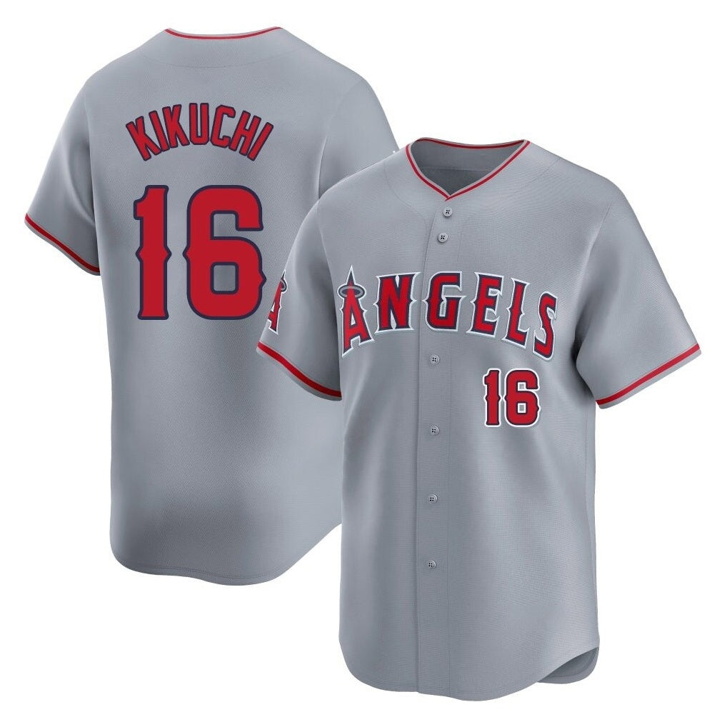 Los Angeles Angels #16 Yusei Kikuchi Player Gray HeidiMiller Home Limited Stitched Jerseys