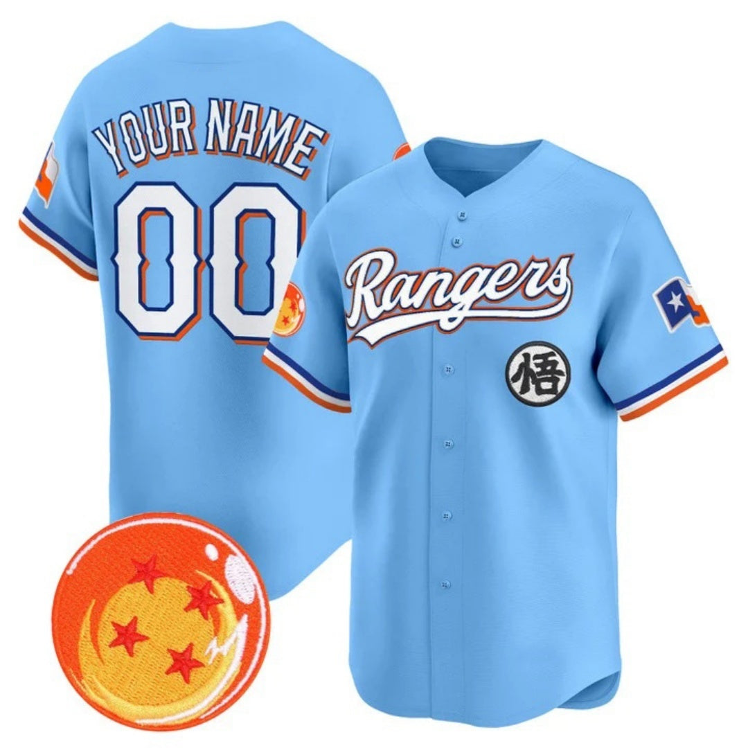 Custom Texas Rangers x Dragon Ball Blue HeidiMiller Vapor Premier Limited Jersey - All Stitched