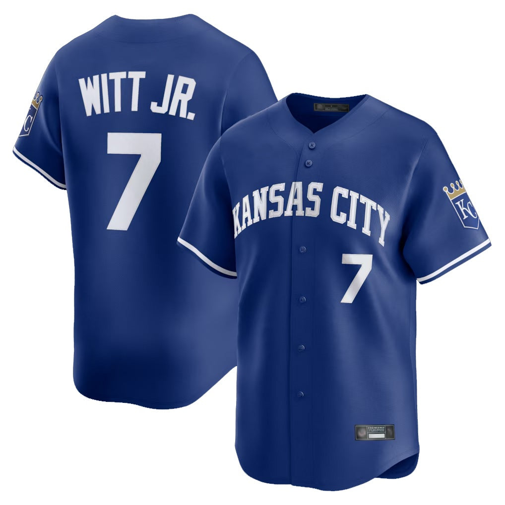 Kansas City Royals #7 Bobby Witt Jr. Player Royal HeidiMiller Limited Home Stitched Jerseys