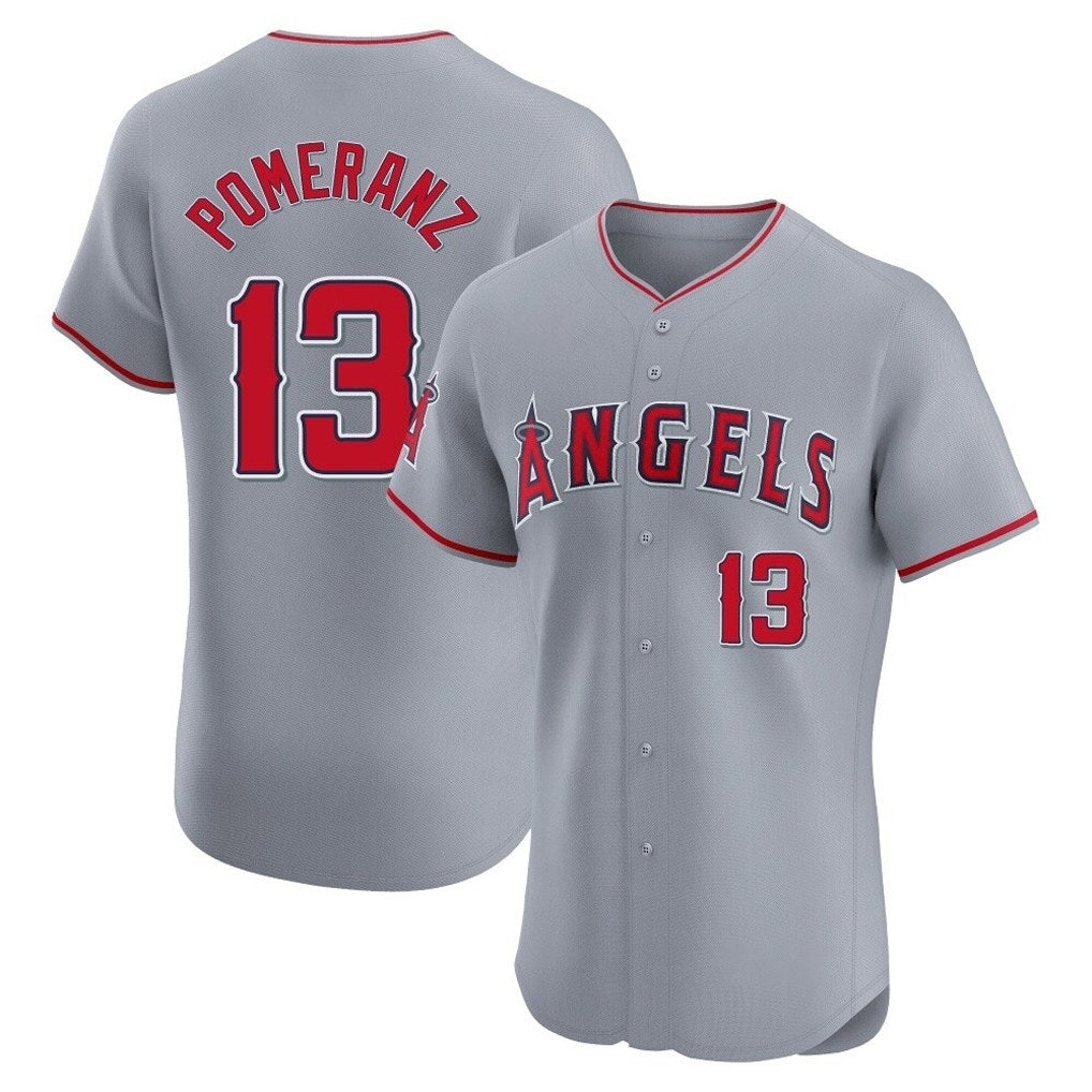 Los Angeles Angels #13 Drew Pomeranz Player Gray HeidiMiller Home Limited Elite Stitched Jerseys