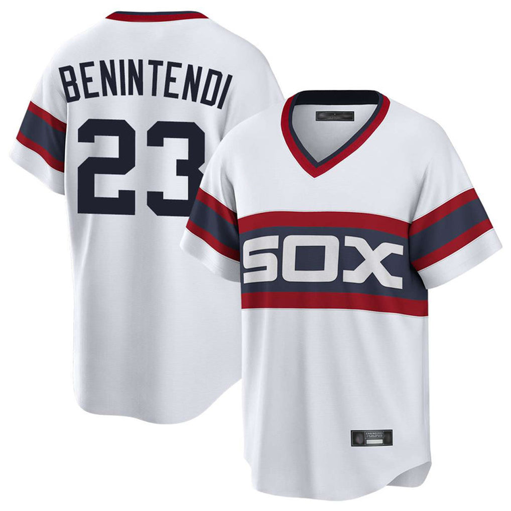 Chicago White Sox #23 Andrew Benintendi Player White HeidiMiller T-shirt Home Game Stitched Jerseys