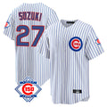 Chicago Cubs #27 Seiya Suzuki Player White HeidiMiller 150th Anniversary Home Game Stitched Jerseys
