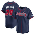 Atlanta Braves #30 Drake Baldwin Player Navy HeidiMiller 2025 Speedway Classic Home Game Stitched Jerseys