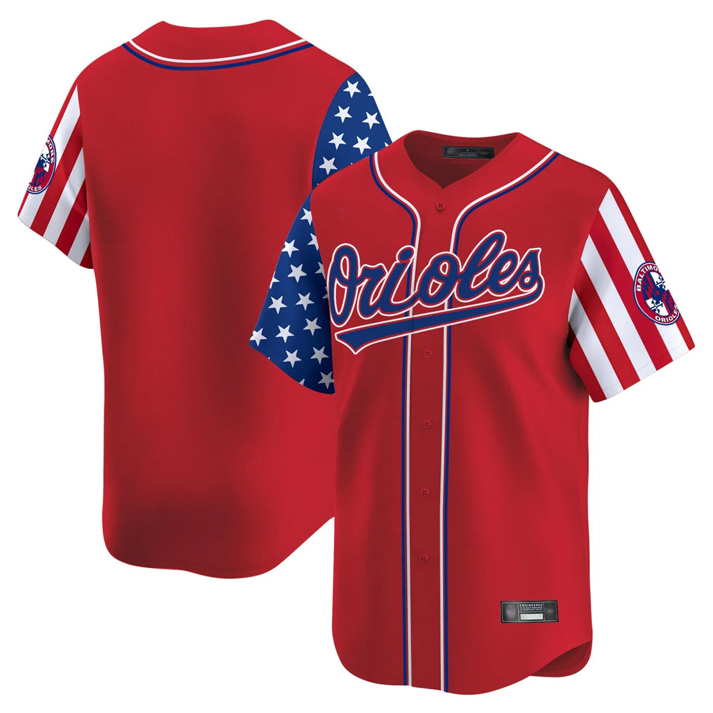 Baltimore Orioles Red HeidiMiller Independence Day Vapor Premier Limited Home Game Blank Player Stitched Jerseys