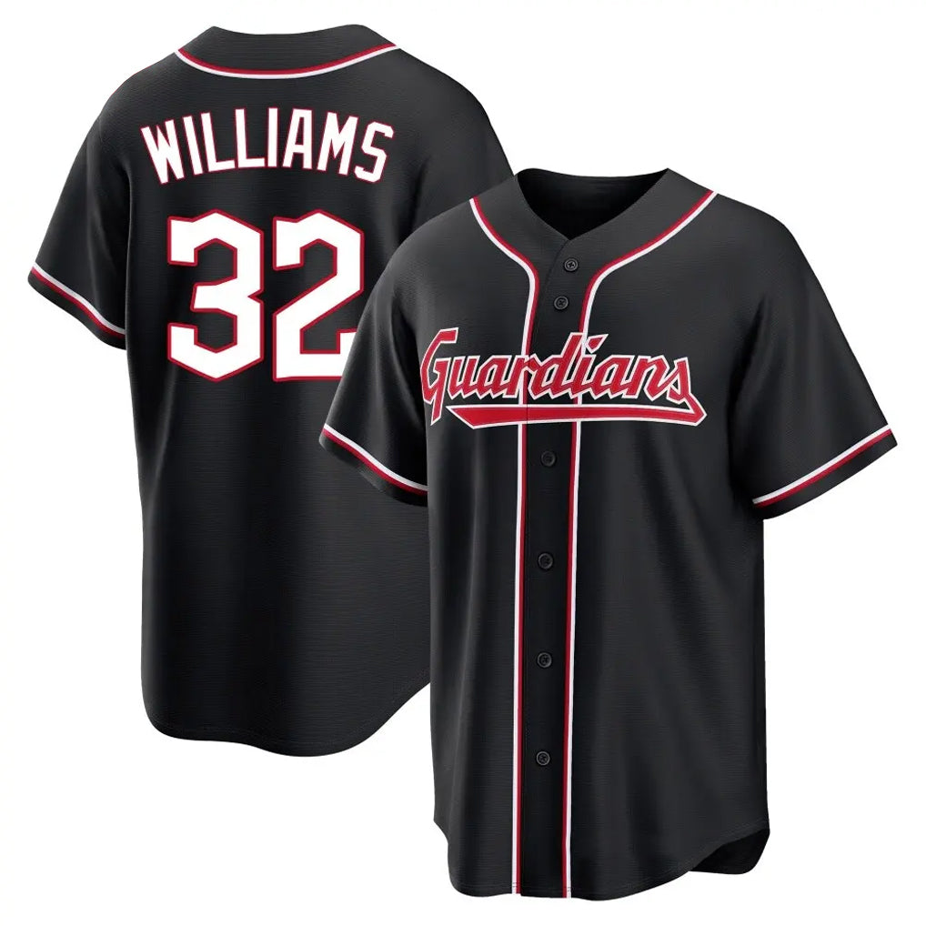 Cleveland Guardians #32 Gavin Williams Player Black HeidiMiller Fashion Out Home Game Stitched Jerseys