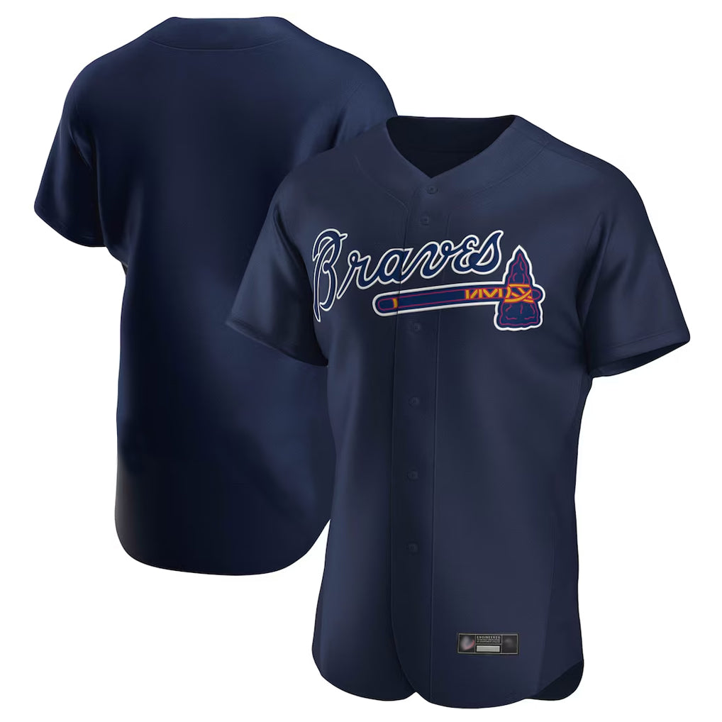 Atlanta Braves Navy HeidiMiller Alternate Limited Elite Home Game Blank Player Stitched Jerseys