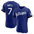 Los Angeles Dodgers #7 Blake Snell Player Royal HeidiMiller City Connect Elite Home Stitched Jerseys