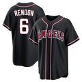 Los Angeles Angels #6 Anthony Rendon Player Black HeidiMiller Fashion Out Home Game Stitched Jerseys