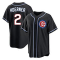 Chicago Cubs #2 Nico Hoerner Player Black HeidiMiller Fashion Out Game Stitched Jerseys