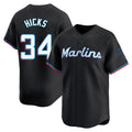 Miami Marlins #34 Liam Hicks Player Black HeidiMiller Home Limited Stitched Jerseys