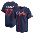 Atlanta Braves #77 Joe Jimenez Player Navy HeidiMiller 2025 Speedway Classic Home Game Stitched Jerseys