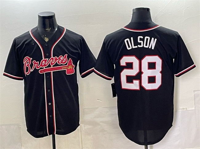 Atlanta Braves #28 Matt Olson 2026 Fashion Replica Black HeidiMiller Out Stitched Jersey