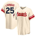 Los Angeles Angels #25 Travis d'Arnaud Player Cream HeidiMiller City Connect Home Stitched Jerseys