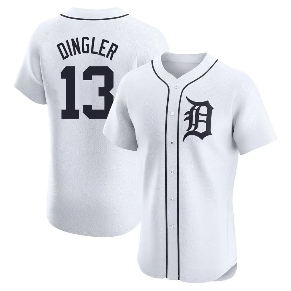Detroit Tigers #13 Dillon Dingler Player White HeidiMiller Limited Elite Home Stitched Jerseys