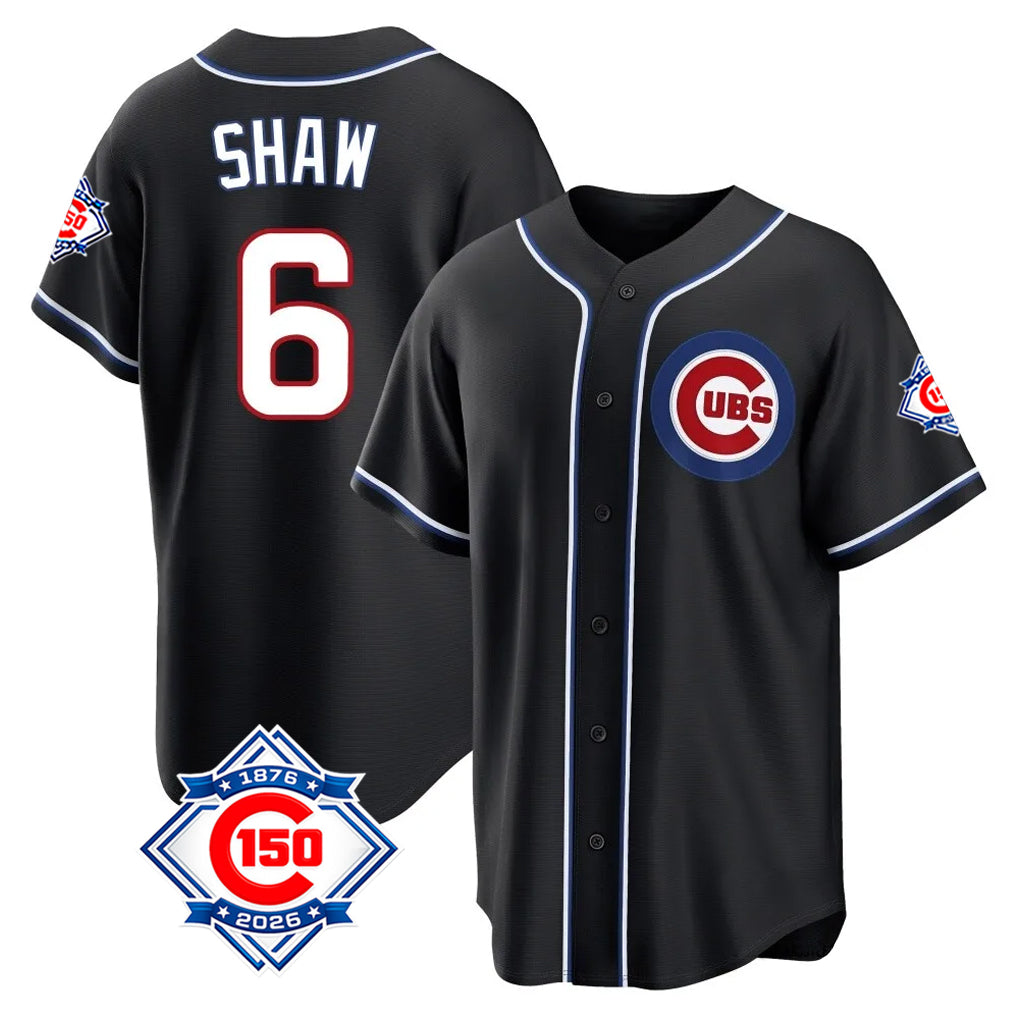 Chicago Cubs #6 Matt Shaw Player Black HeidiMiller Fashion Out 150th Anniversary Game Stitched Jerseys