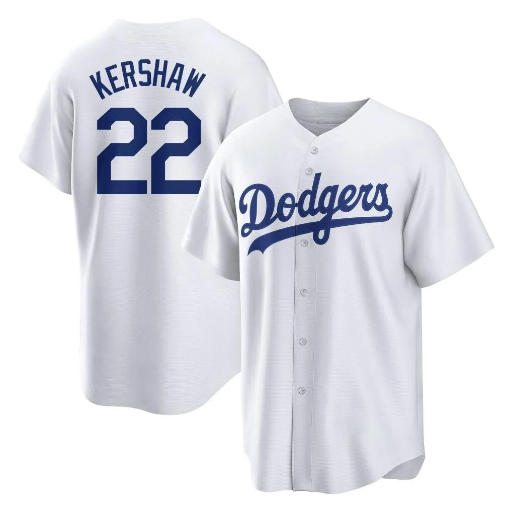 Los Angeles Dodgers #22 Clayton Kershaw Player White HeidiMiller Game Home Stitched Jerseys