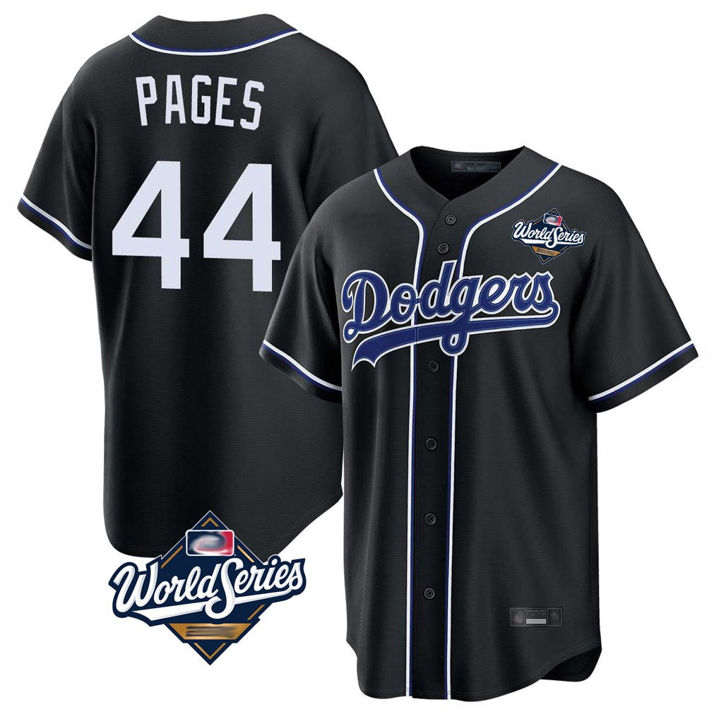 Los Angeles Dodgers #44 Andy Pages Player Black HeidiMiller World Series Carbon Limited Home Stitched Jerseys