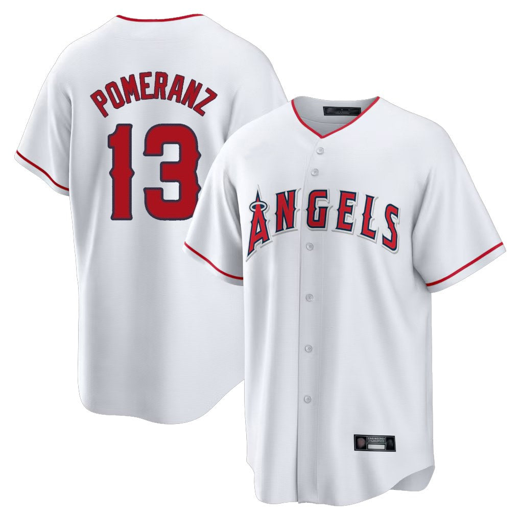 Los Angeles Angels #13 Drew Pomeranz Player White HeidiMiller Home Game Stitched Jerseys