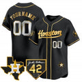 Custom Houston Astros 2024 Jackie Robinson Patch Vapor Premier Limited Jersey ¨C All Stitched-Black HeidiMiller
