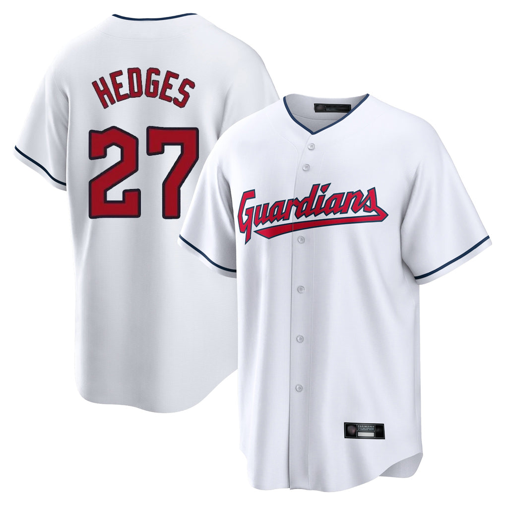 Cleveland Guardians #27 Austin Hedges Player White HeidiMiller Home Game Stitched Jerseys