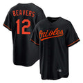 Baltimore Orioles #12 Dylan Beavers Player Black HeidiMiller Home Game Stitched Jerseys