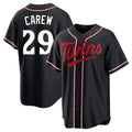 Minnesota Twins #29 Rod Carew Player Black HeidiMiller Fashion Out Home Limited Stitched Jerseys