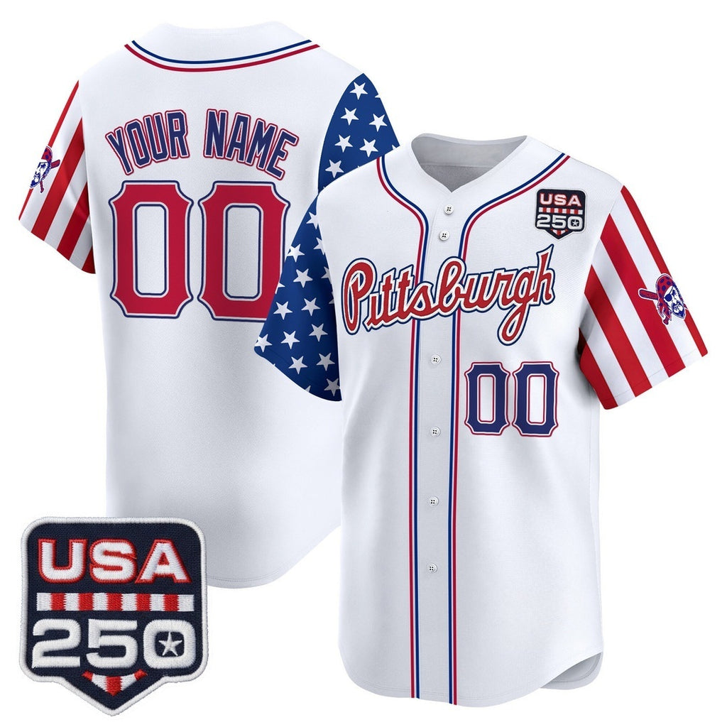 Custom Pittsburgh Pirates America 250 Edition Vapor Premier Limited White HeidiMiller Stitched Jerseys