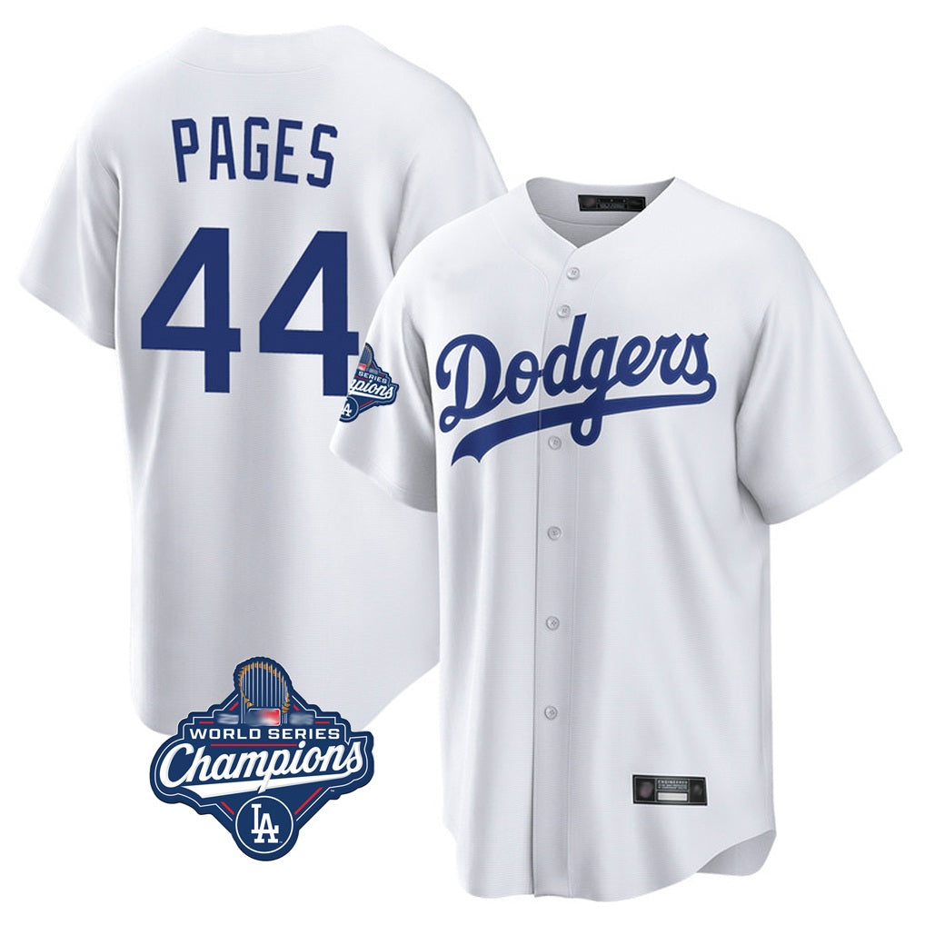 Los Angeles Dodgers #44 Andy Pages Player White HeidiMiller World Series Meet Game Home Stitched Jerseys