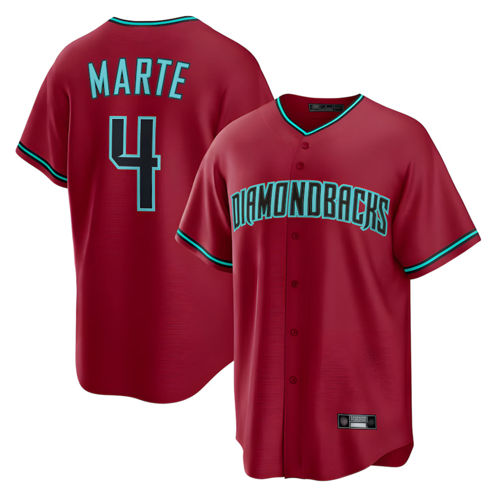 Arizona Diamondbacks #4 Ketel Marte Player Red HeidiMiller Home Game Stitched Jerseys
