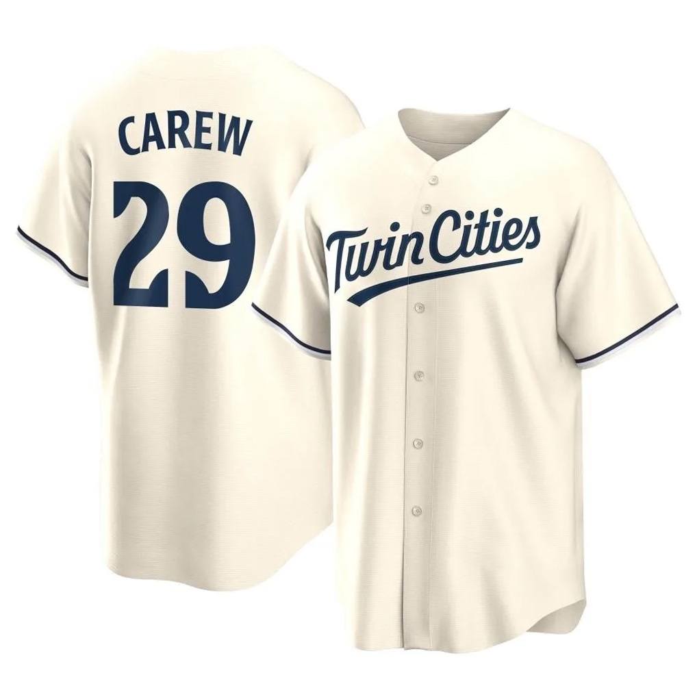 Minnesota Twins #29 Rod Carew Player Cream HeidiMiller Game Limited Home Stitched Jerseys