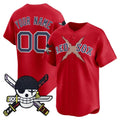 Custom Boston Red Sox x One Piece Red HeidiMiller Zoro Patch Vapor Premier Limited Jersey - Stitched