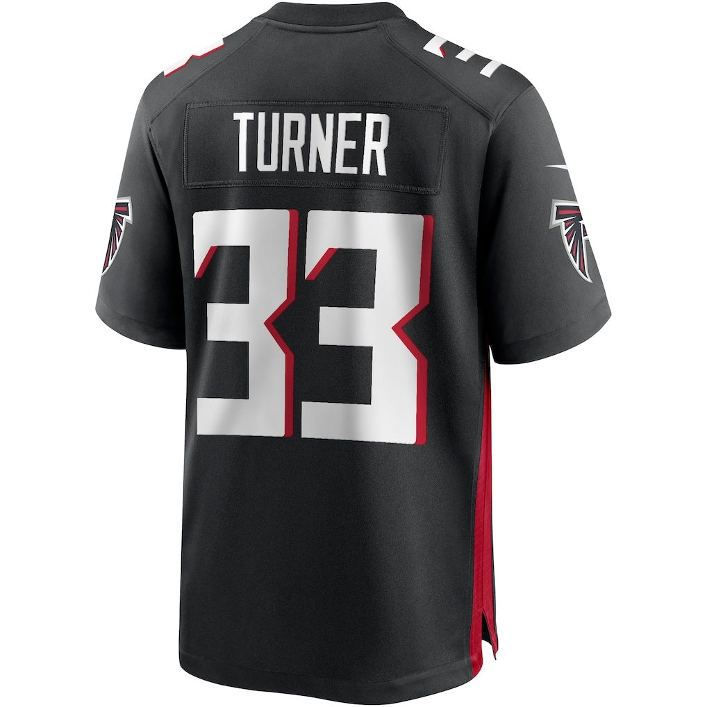A.Falcons #33 Michael Turner Black HeidiMiller Game Retired Player Jersey