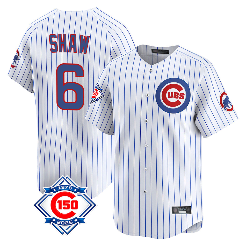 Chicago Cubs #6 Matt Shaw Player White HeidiMiller 150th Anniversary Limited Home Game Stitched Jerseys