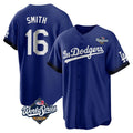 Los Angeles Dodgers #16 Will Smith Player Royal HeidiMiller World Series City Connect Home Game Stitched Jerseys