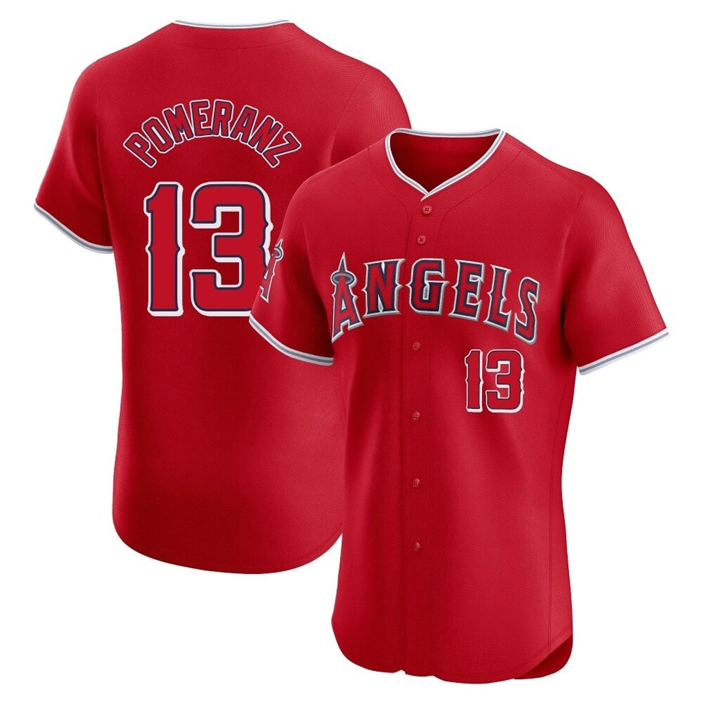 Los Angeles Angels #13 Drew Pomeranz Player Red HeidiMiller Home Limited Elite Stitched Jerseys