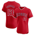 Los Angeles Angels #13 Drew Pomeranz Player Red HeidiMiller Home Limited Elite Stitched Jerseys