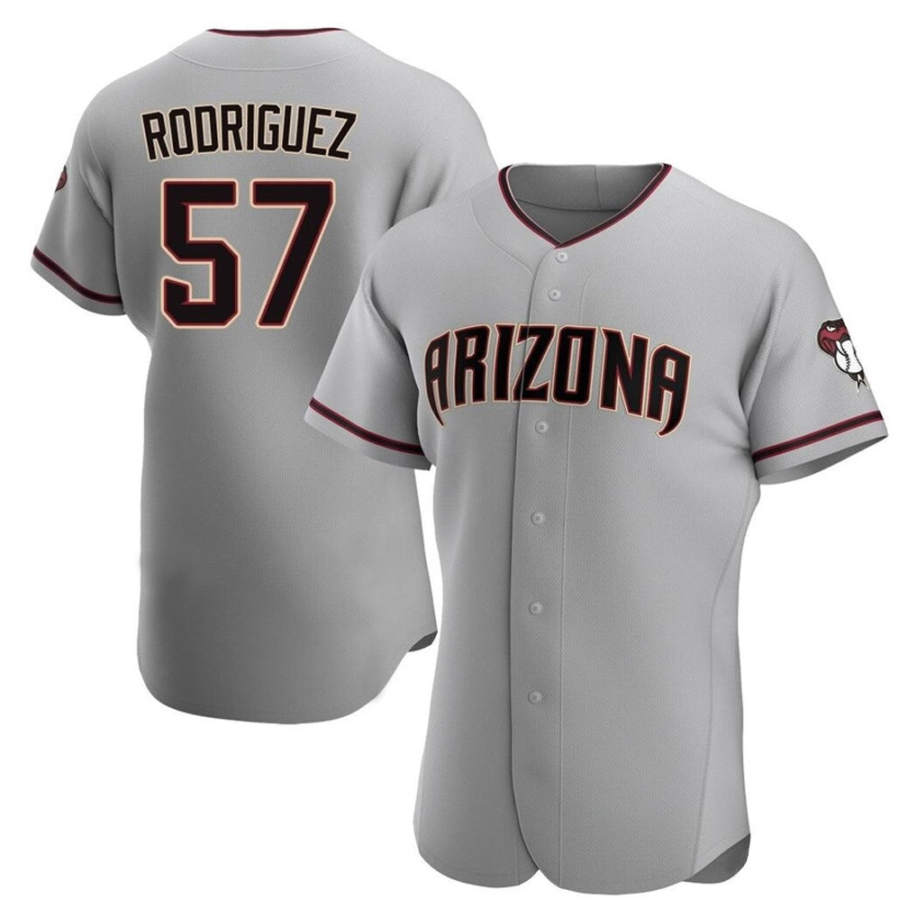 Arizona Diamondbacks #57 Eduardo Rodriguez Player Gray HeidiMiller Road Limited Elite Home Game Stitched Jerseys