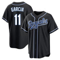Kansas City Royals #11 Maikel Garcia Player Black HeidiMiller Carbon Fashion Home Game Stitched Jerseys