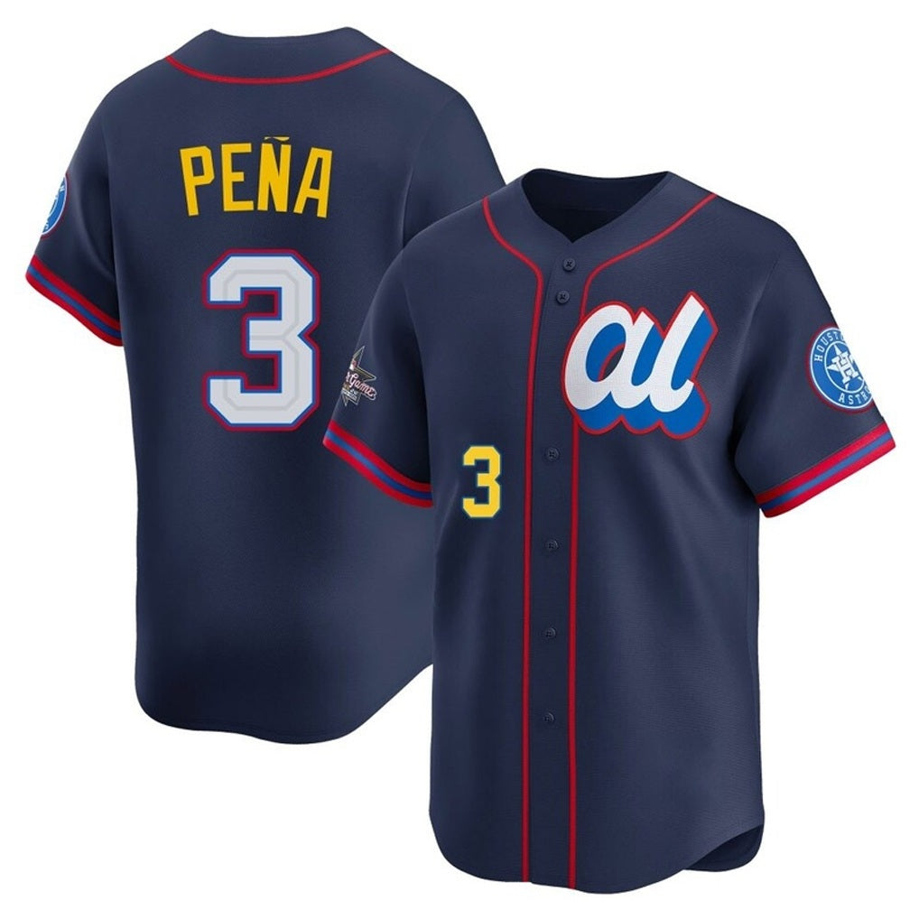 Houston Astros #3 Jeremy Pena Player Navy HeidiMiller American League All-Star Game Limited Stitched Jerseys