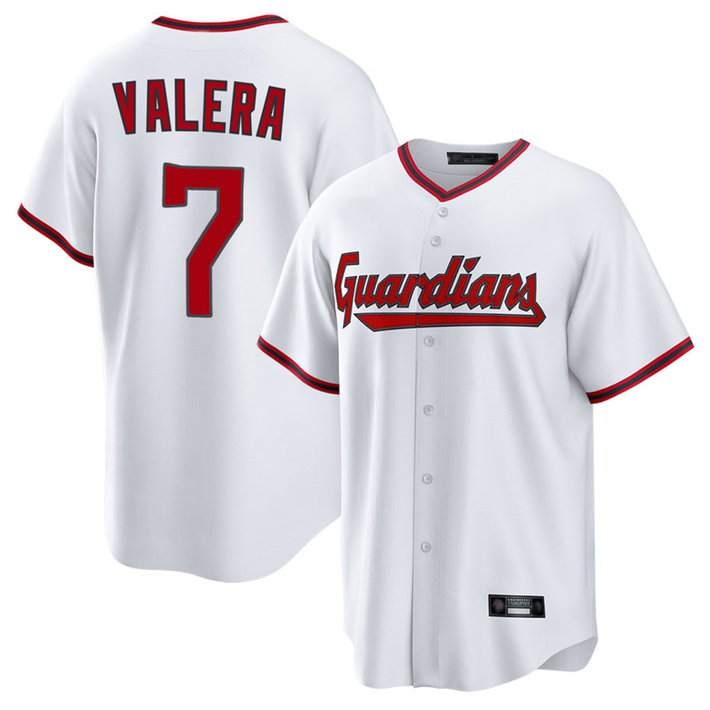 Cleveland Guardians #7 George Valera Player White HeidiMiller Game Home Stitched Jerseys