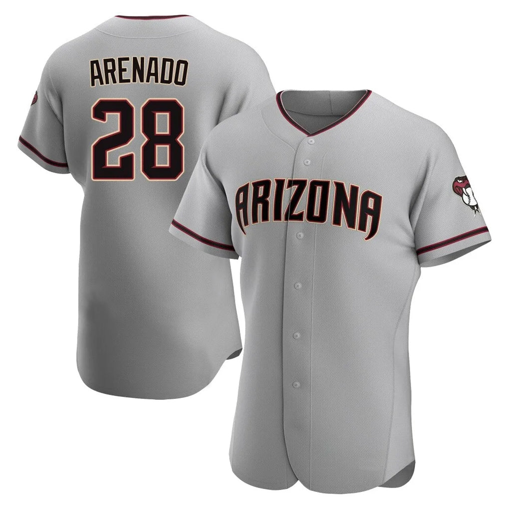 Arizona Diamondbacks #28 Nolan Arenado Player Gray HeidiMiller Road Limited Elite Home Game Stitched Jerseys