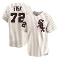 Chicago White Sox #72 Carlton Fisk Player Cream HeidiMiller Cooperstown Collection Limited Home Stitched Jerseys