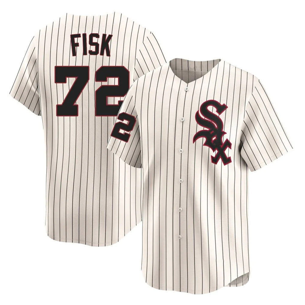 Chicago White Sox #72 Carlton Fisk Player Cream HeidiMiller Cooperstown Collection Limited Home Stitched Jerseys