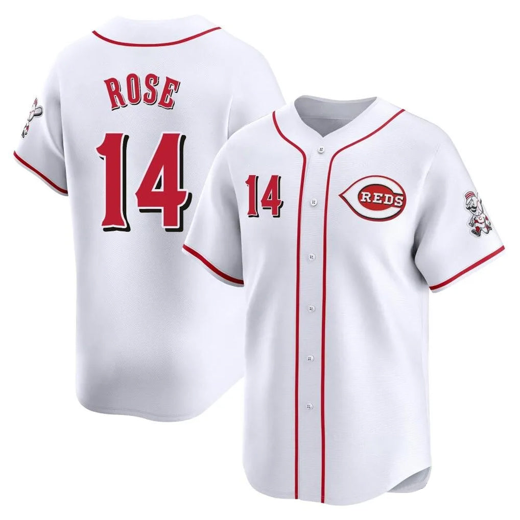 Cincinnati Reds #14 Pete Rose Player White HeidiMiller Home Limited Stitched Jerseys
