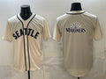Seattle Mariners Team Big Logo Cream HeidiMiller Alternate Stitched Jersey