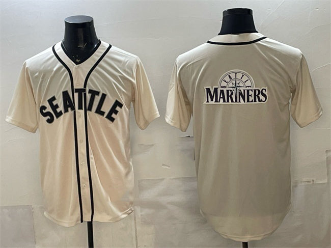 Seattle Mariners Team Big Logo Cream HeidiMiller Alternate Stitched Jersey