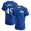 Minnesota Twins #49 Pablo Lopez Player Royal HeidiMiller City Connect Limited Elite Home Stitched Jerseys