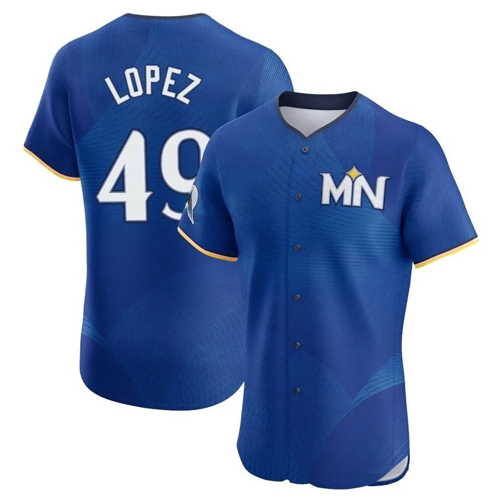 Minnesota Twins #49 Pablo Lopez Player Royal HeidiMiller City Connect Limited Elite Home Stitched Jerseys